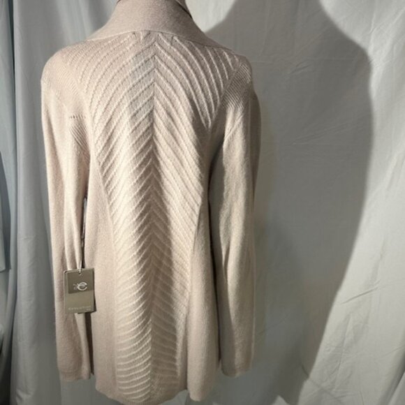 NWT Evolution Women's Lania Textured Cream Cardigan Some Angora SOFT - Picture 3 of 12